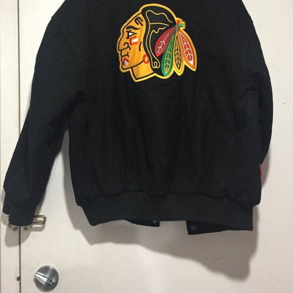 VINTAGE WILLOWDALE BLACKHAWKS VARSITY BOMBER JACKES SIZE M - Picture 1 of 9